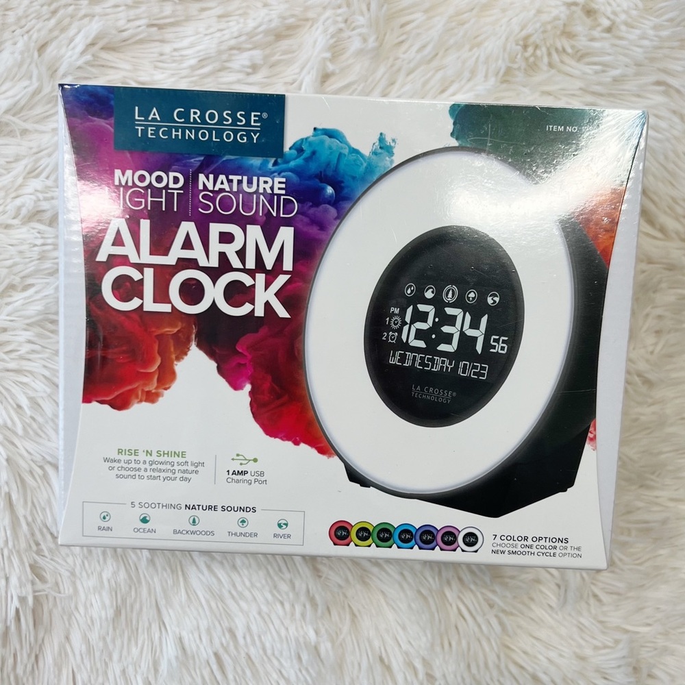 La Crosse Technology Mood Light and Nature Sound Alarm Clock NIB C85135